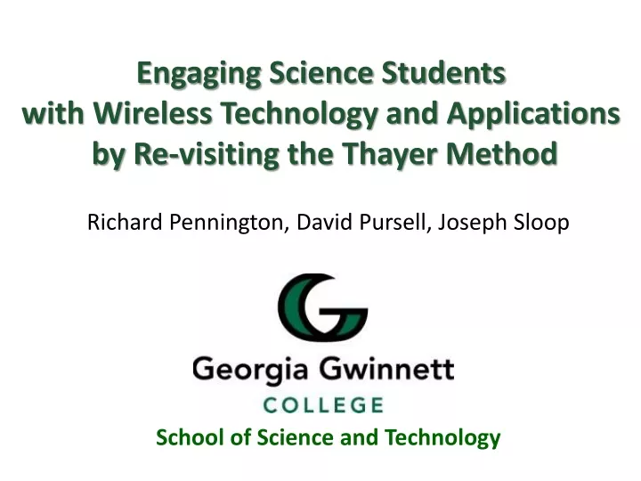 engaging science students with wireless