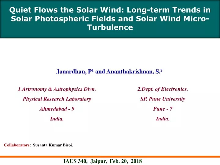 quiet flows the solar wind long term trends