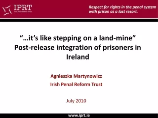 “…it’s like stepping on a land-mine” Post-release integration of prisoners in Ireland