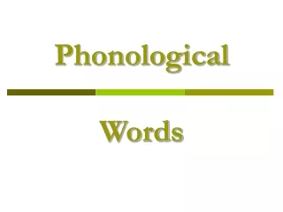 Phonological