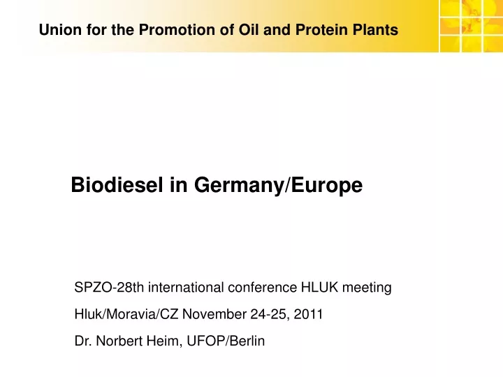 union for the promotion of oil and protein plants