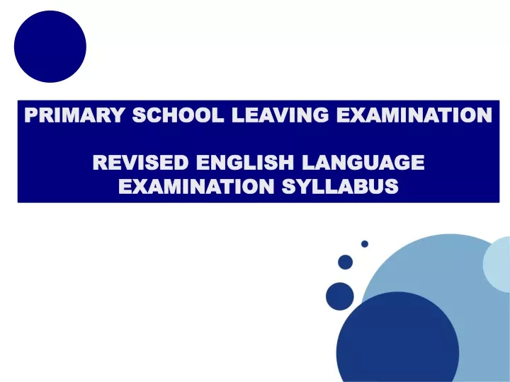 primary school leaving examination revised