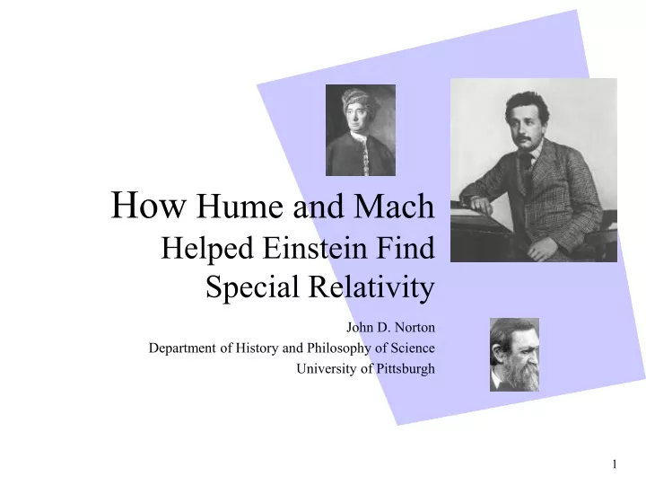 how hume and mach helped einstein find special relativity