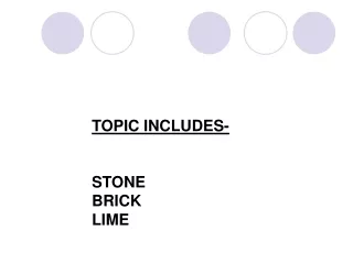 TOPIC INCLUDES- STONE BRICK LIME