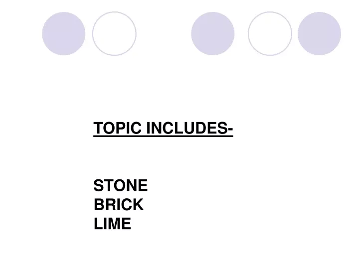 topic includes stone brick lime