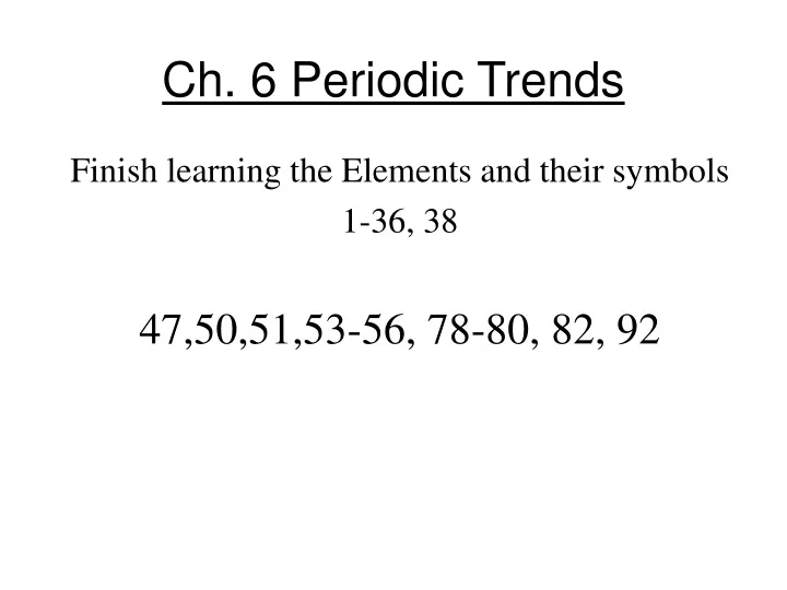ch 6 periodic trends