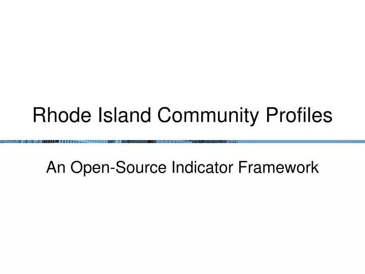 rhode island community profiles