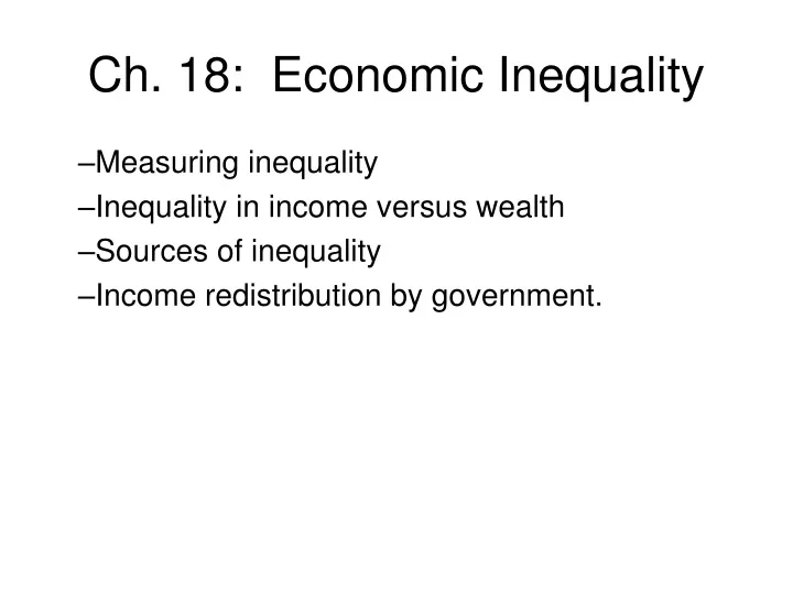 ch 18 economic inequality