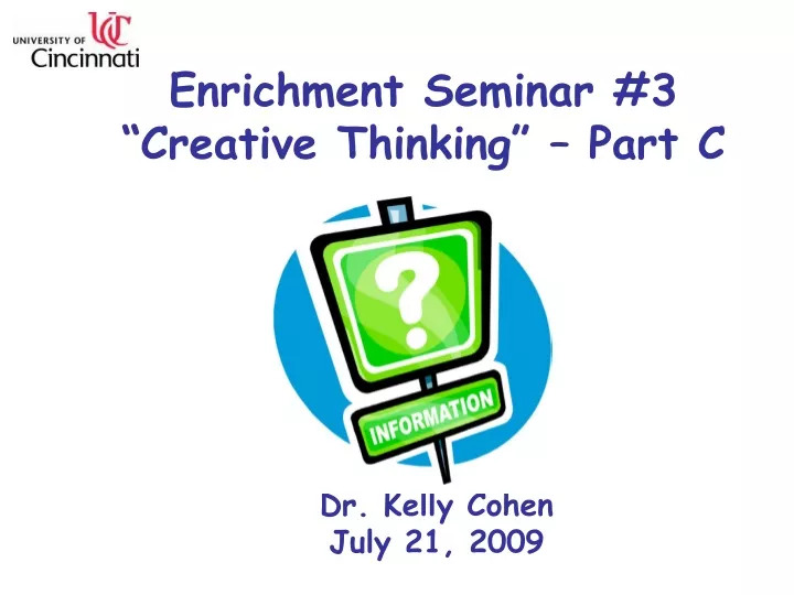 enrichment seminar 3 creative thinking part c