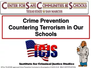 Crime Prevention  Countering Terrorism in Our Schools