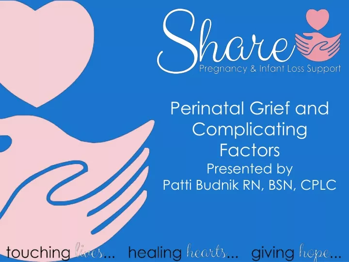 perinatal grief and complicating factors presented by patti budnik rn bsn cplc