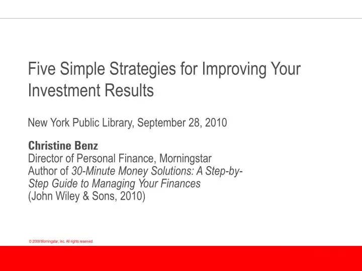 five simple strategies for improving your