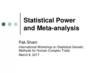 Statistical Power  and Meta-analysis