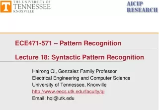 ECE471-571 – Pattern Recognition Lecture 18: Syntactic Pattern Recognition
