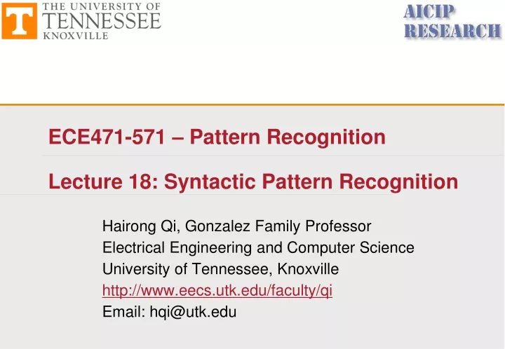ece471 571 pattern recognition lecture 18 syntactic pattern recognition