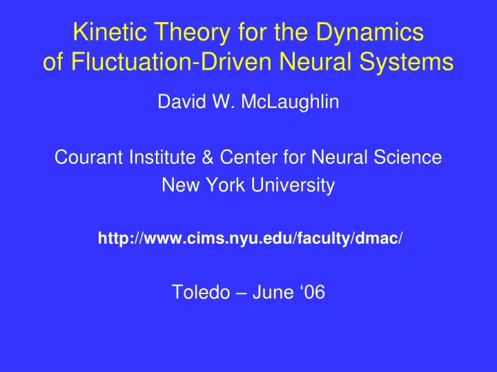 kinetic theory for the dynamics of fluctuation driven neural systems