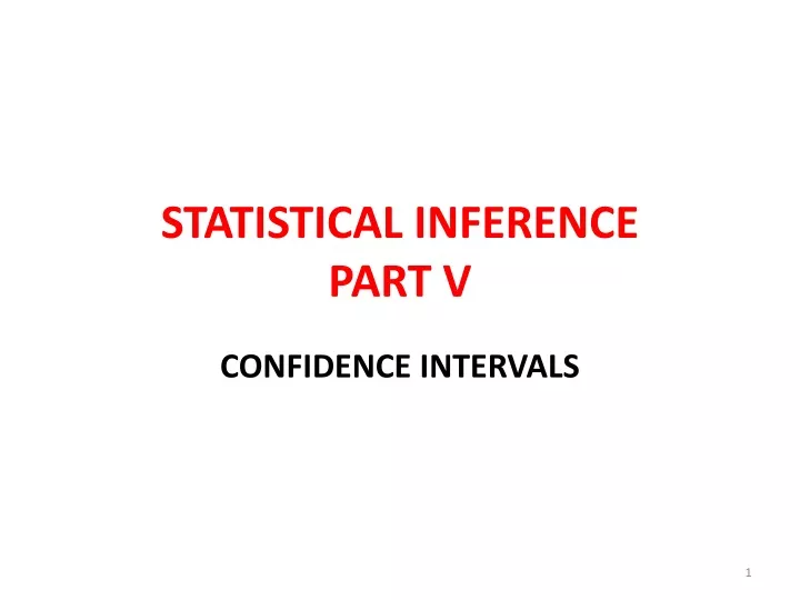 statistical inference part v