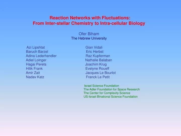 reaction networks with fluctuations from inter