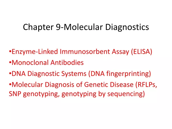 chapter 9 molecular diagnostics