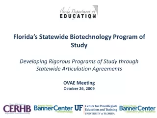 Florida’s Statewide Biotechnology Program of Study