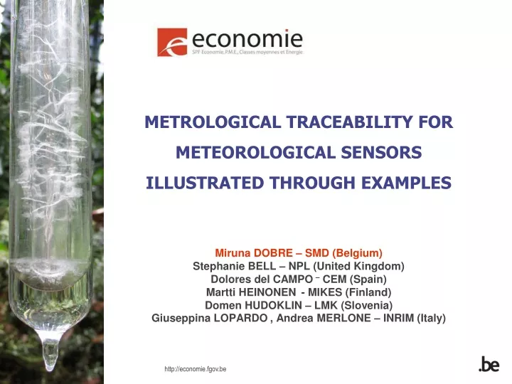 metrological traceability for meteorological