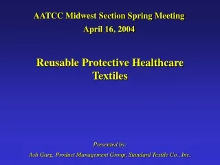 Reusable Protective Healthcare Textiles