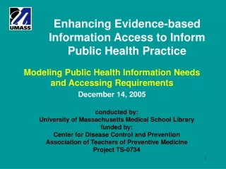 Enhancing Evidence-based Information Access to Inform Public Health Practice