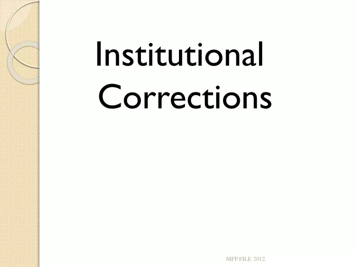institutional corrections