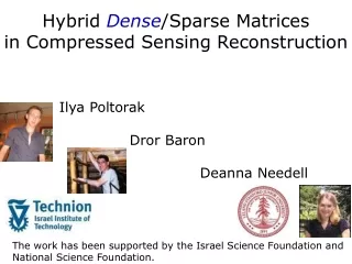 Hybrid  Dense /Sparse Matrices  in Compressed Sensing Reconstruction