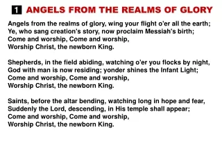 1 ANGELS FROM THE REALMS OF GLORY