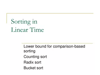 Sorting in Linear Time