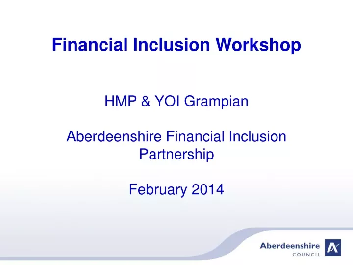 financial inclusion workshop
