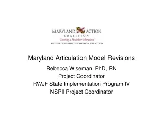 Maryland Articulation Model Revisions