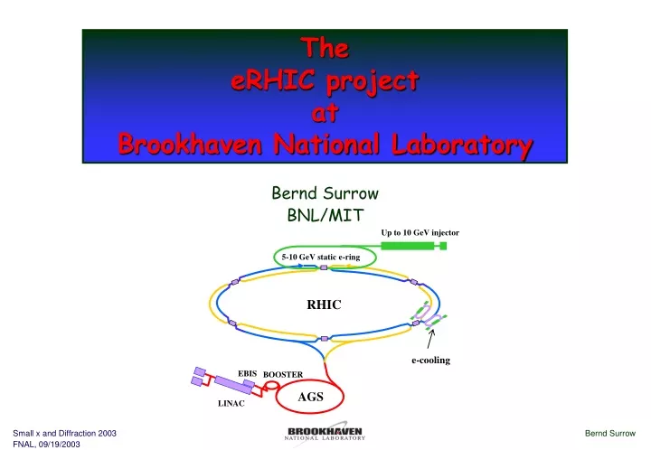 the erhic project at brookhaven national laboratory