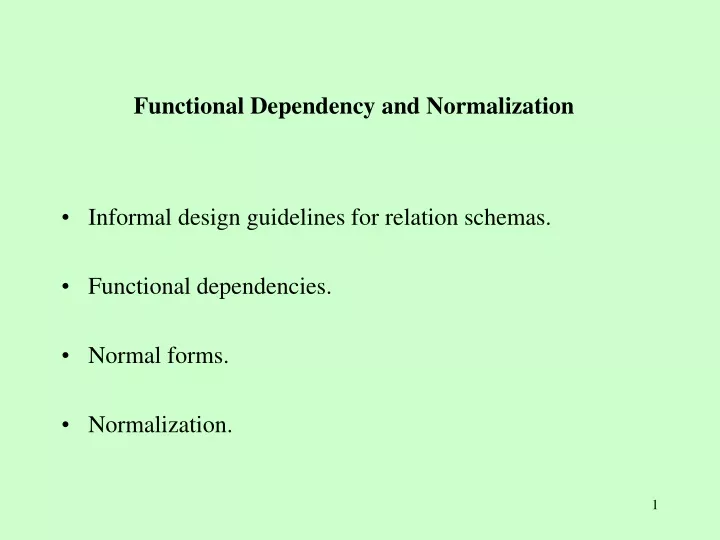 functional dependency and normalization