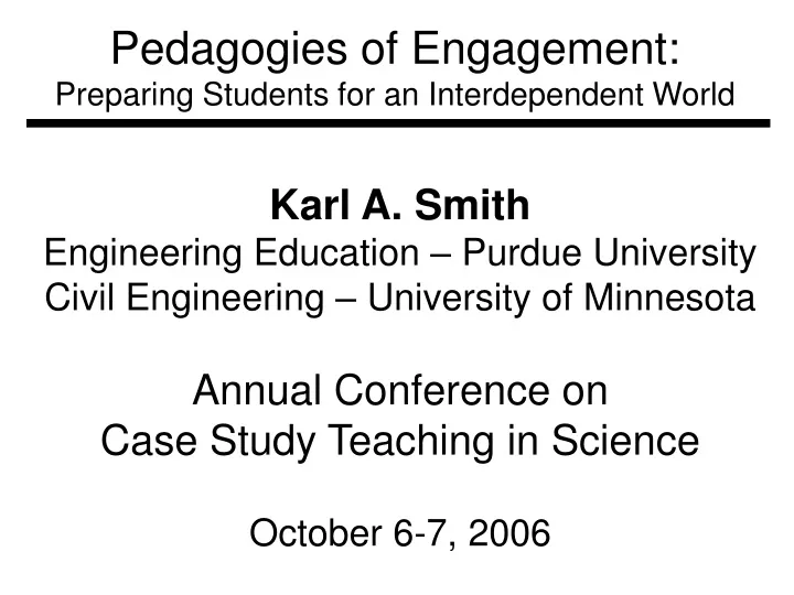 pedagogies of engagement preparing students for an interdependent world