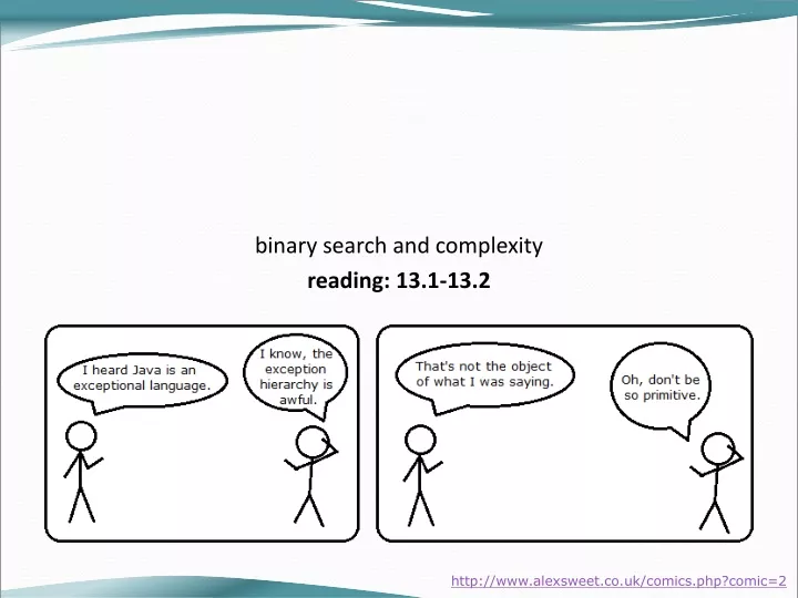 binary search and complexity reading 13 1 13 2