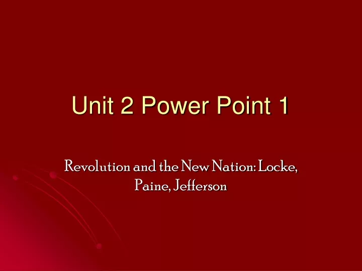 unit 2 power point 1