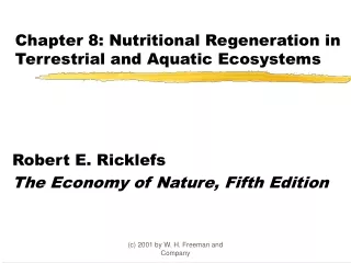 Chapter 8: Nutritional Regeneration in Terrestrial and Aquatic Ecosystems