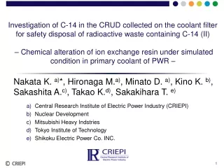 Central Research Institute of Electric Power Industry (CRIEPI) Nuclear Development