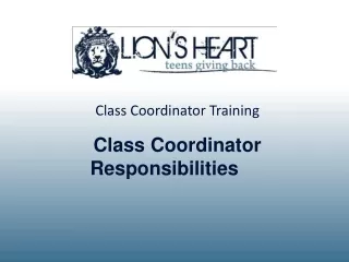 Class Coordinator Responsibilities