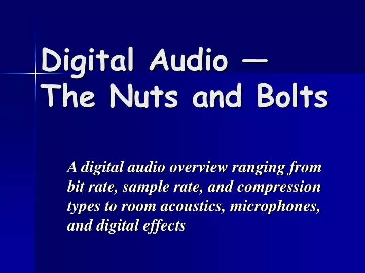 digital audio the nuts and bolts