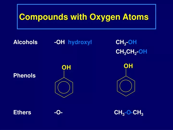 compounds with oxygen atoms