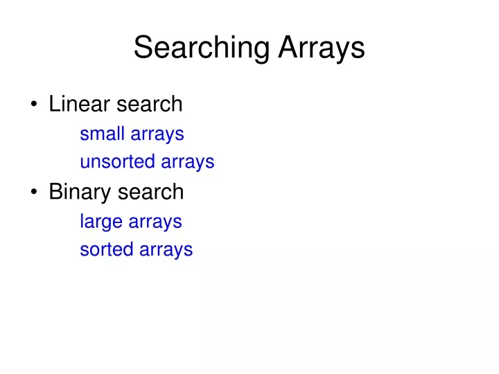 searching arrays