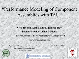 “Performance Modeling of Component Assemblies with TAU”