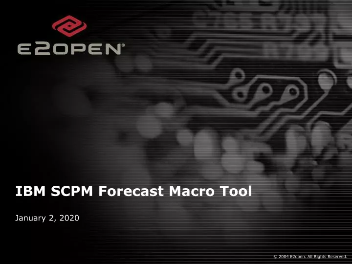 ibm scpm forecast macro tool