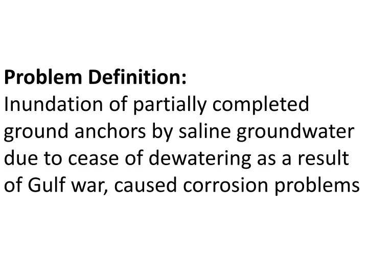 problem definition inundation of partially