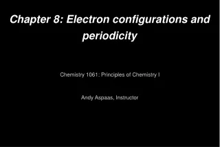 Chapter 8: Electron configurations and periodicity