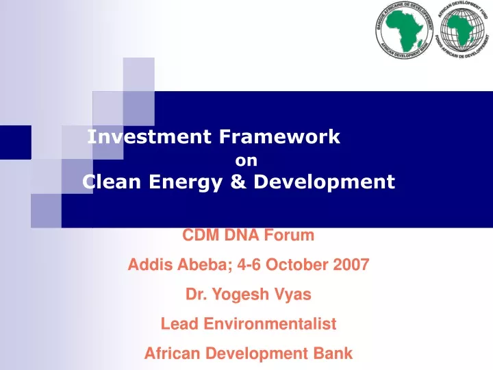 investment framework on clean energy development