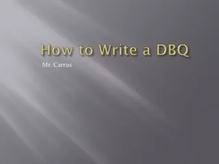 How to Write a DBQ